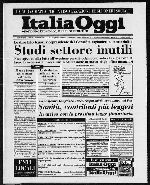 Italia oggi : quotidiano di economia finanza e politica